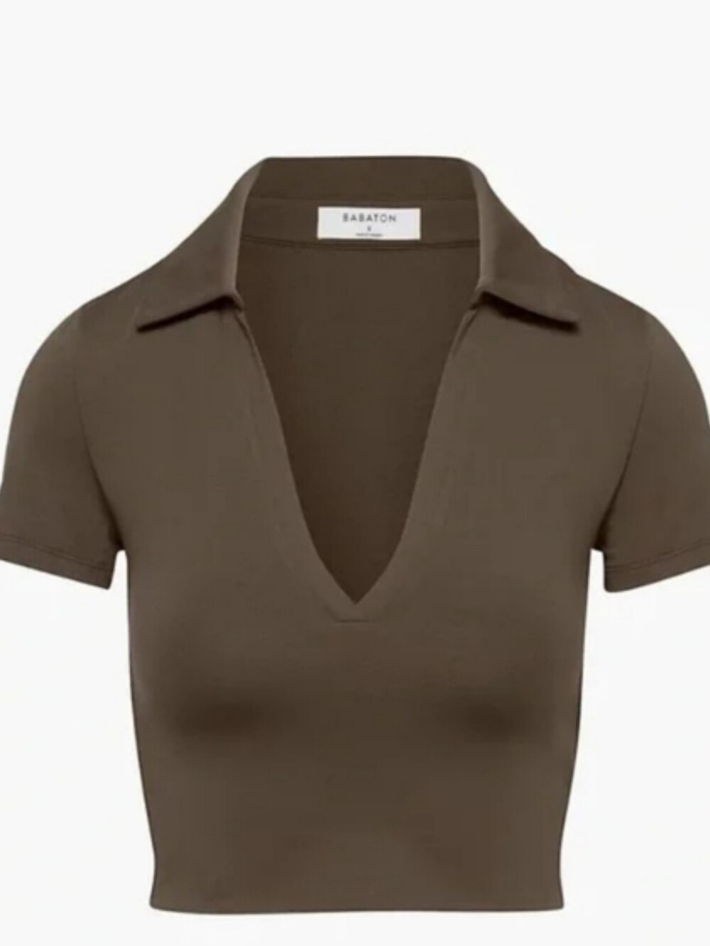 Babaton Contour Polo Cropped Top